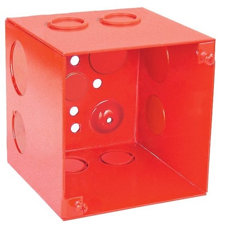 Southwire Electrical Box, 56 cu in, Square Box Type, 4 Gangs, Steel, Square Shape 52191-RED